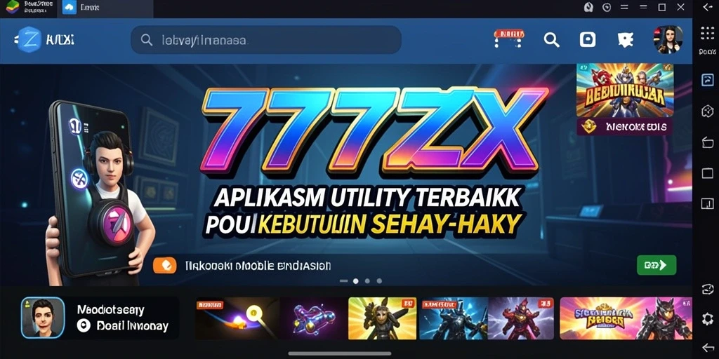 Tampilan antarmuka aplikasi Utility 777ZX yang intuitif dan menarik.