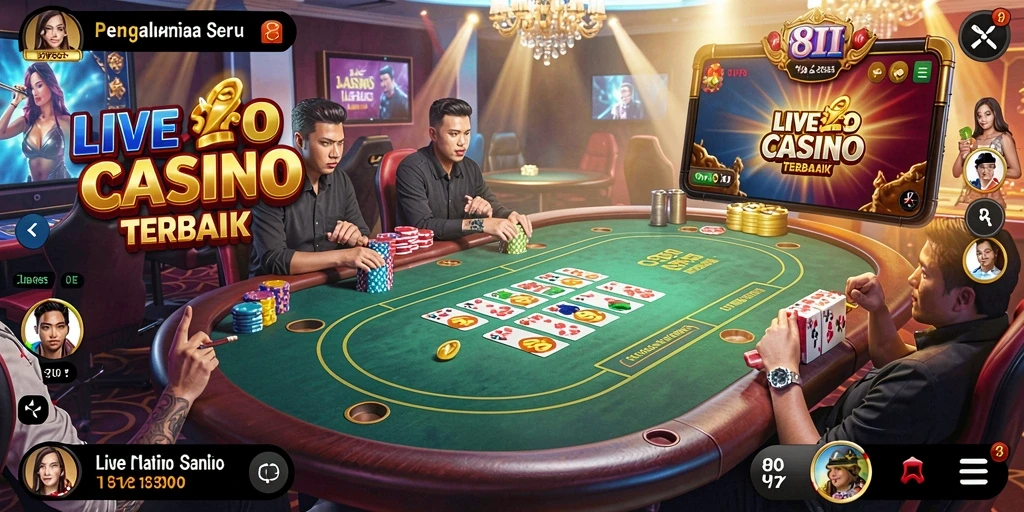 Screenshot 8II menampilkan dealer langsung dan meja yang memikat.