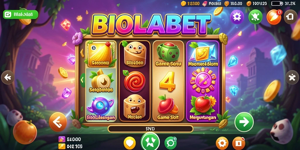 Tampilan menarik gameplay Slot BIOLABET dengan efek visual menawan.