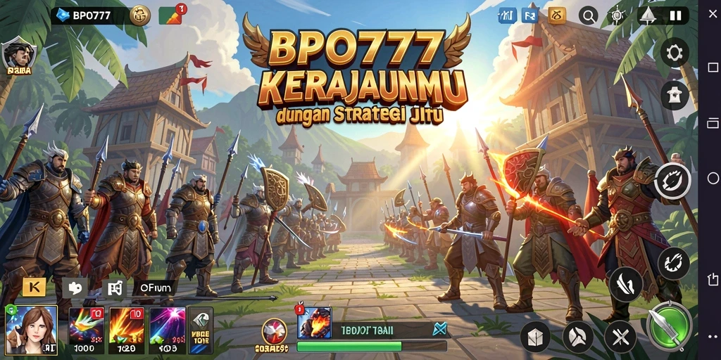 Tangkapan layar utama BPO777 menampilkan aksi taktis dalam permainan Tower Defense.