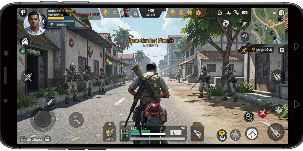 Screenshot E88 menampilkan momen seru dalam gameplay simulasi.
