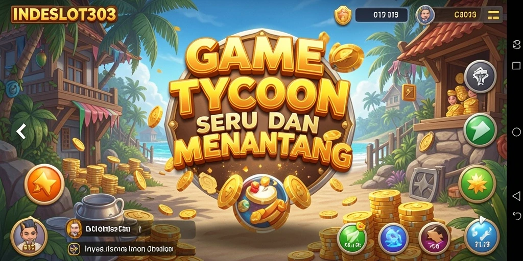 Screenshot gameplay INDESLOT303 menampilkan keseruan membangun kerajaan bisnis.