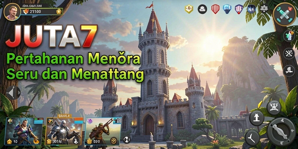 Tampilan gameplay JUTA7 yang menegangkan dan strategis dalam Tower Defense.
