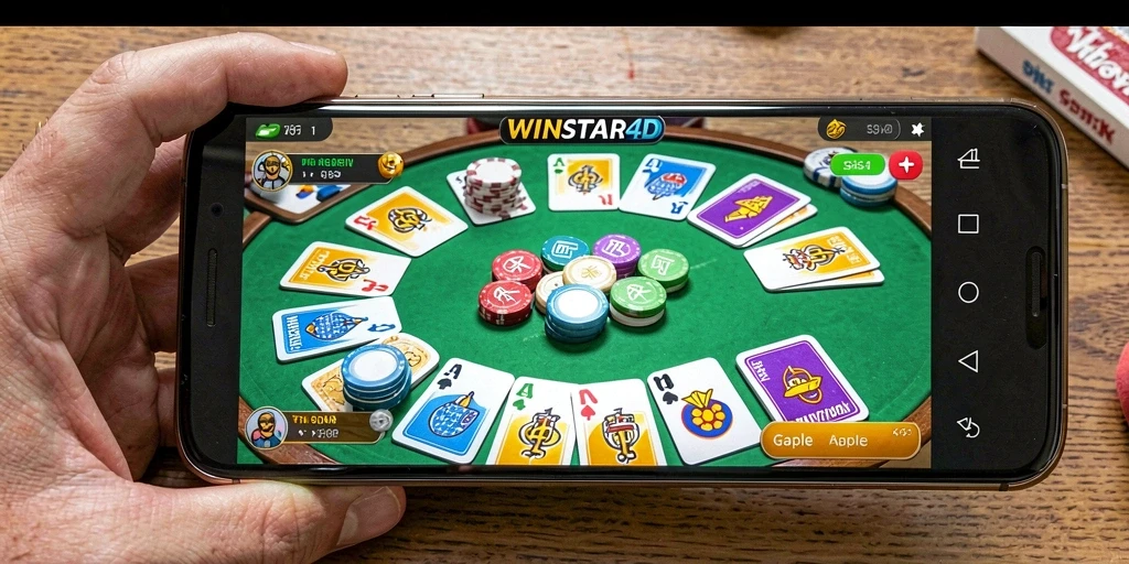 Tampilan screenshot <strong>WINSTAR4D</strong> yang menunjukkan suasana permainan Gaple yang seru.