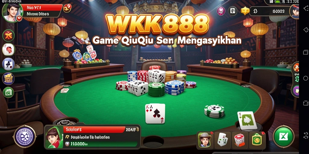 Tampilan gameplay seru WK888 dengan suasana penuh strategi QiuQiu.